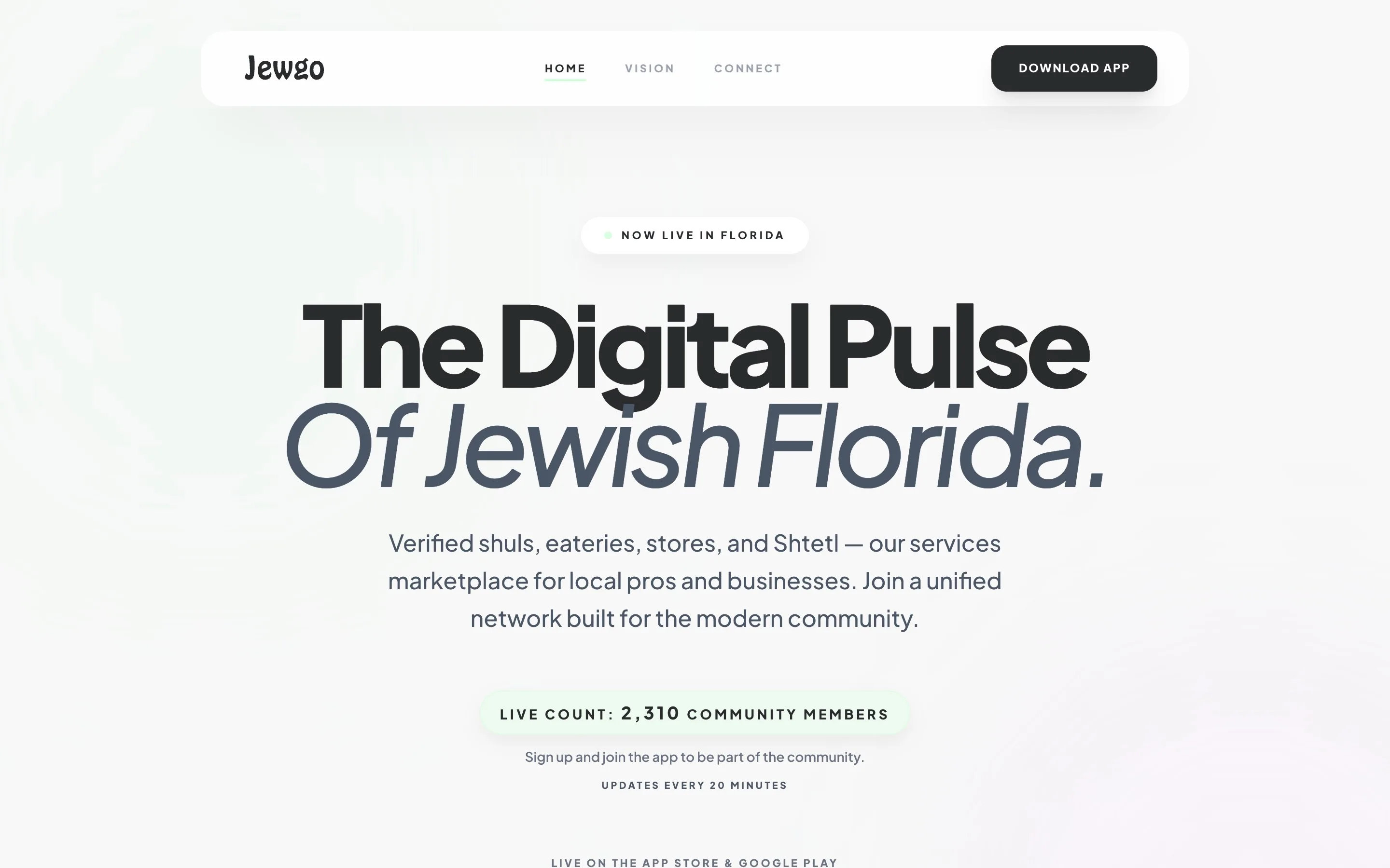 Jewgo website and product preview screenshot